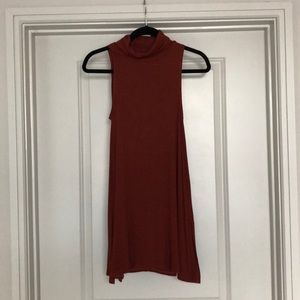 Anthropologie Cute Rust Slit Turtleneck Tunic (S)